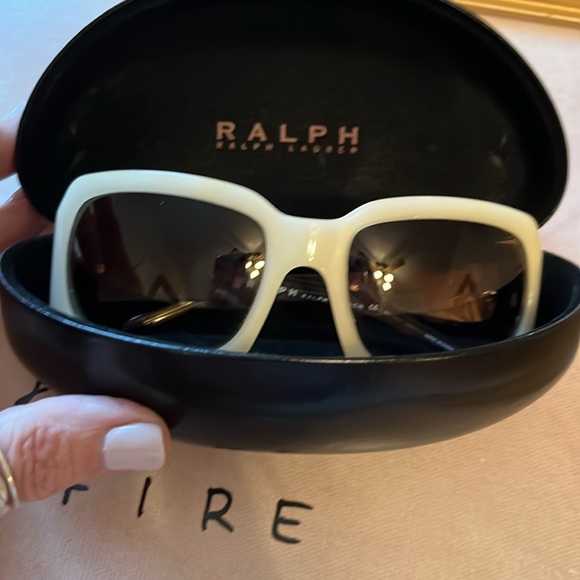 Ralph Lauren Accessories - Ralph Lauren Large White Silver Designer Sunglasses Retro Vintage
